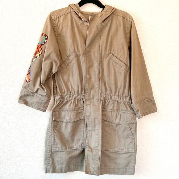 Tea Collection Utility Jacket with Tiger Patch, Size 6 - Picture 1 of 7